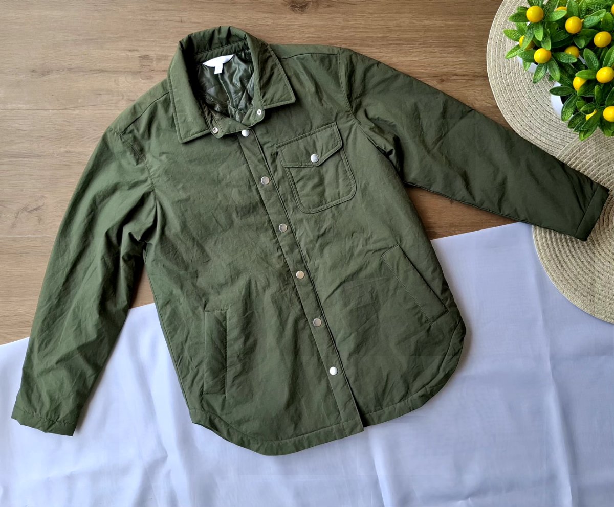 Camisa Acolchada Verde Militar — miniatura 2