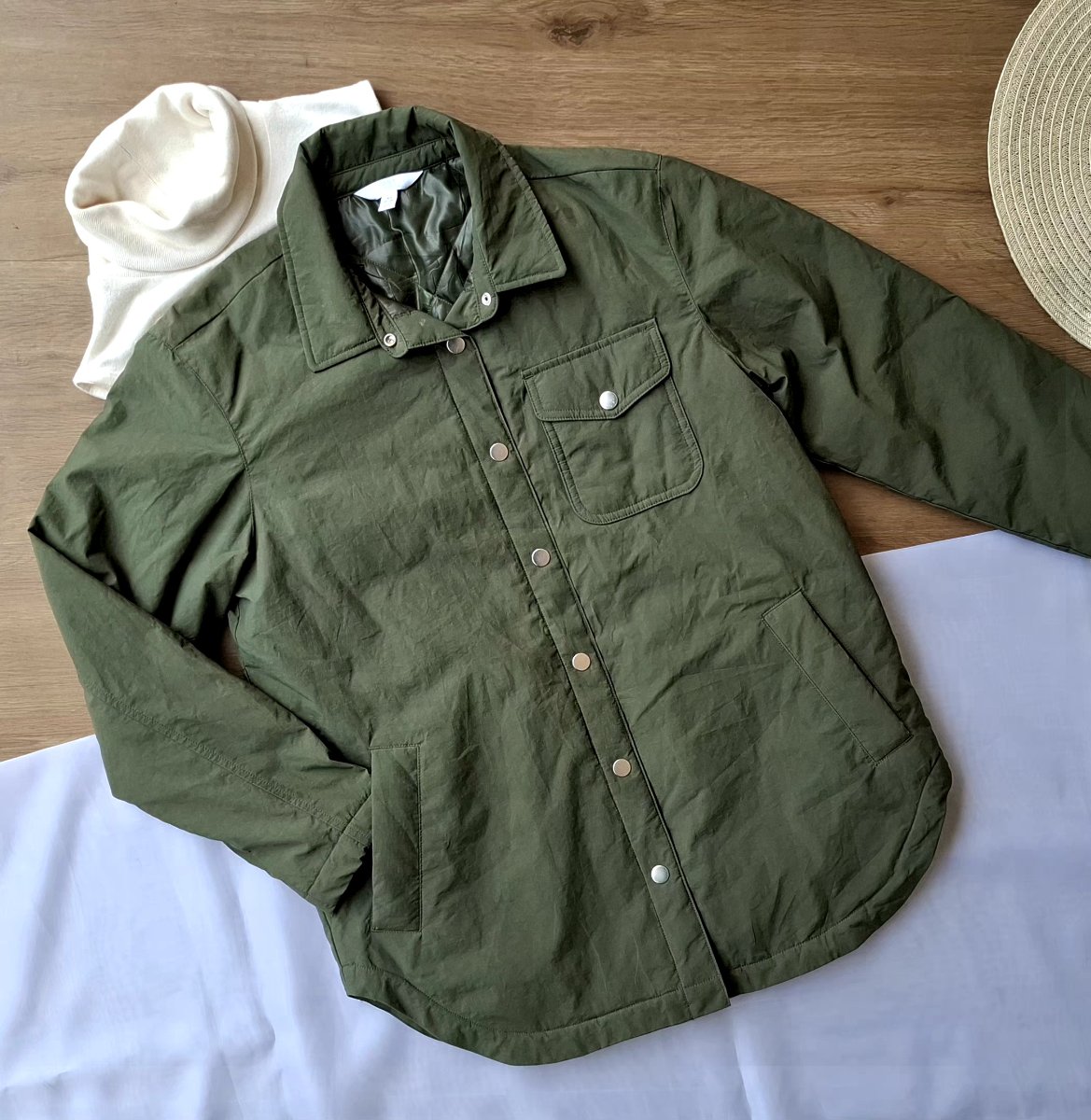 Camisa Acolchada Verde Militar — miniatura 4