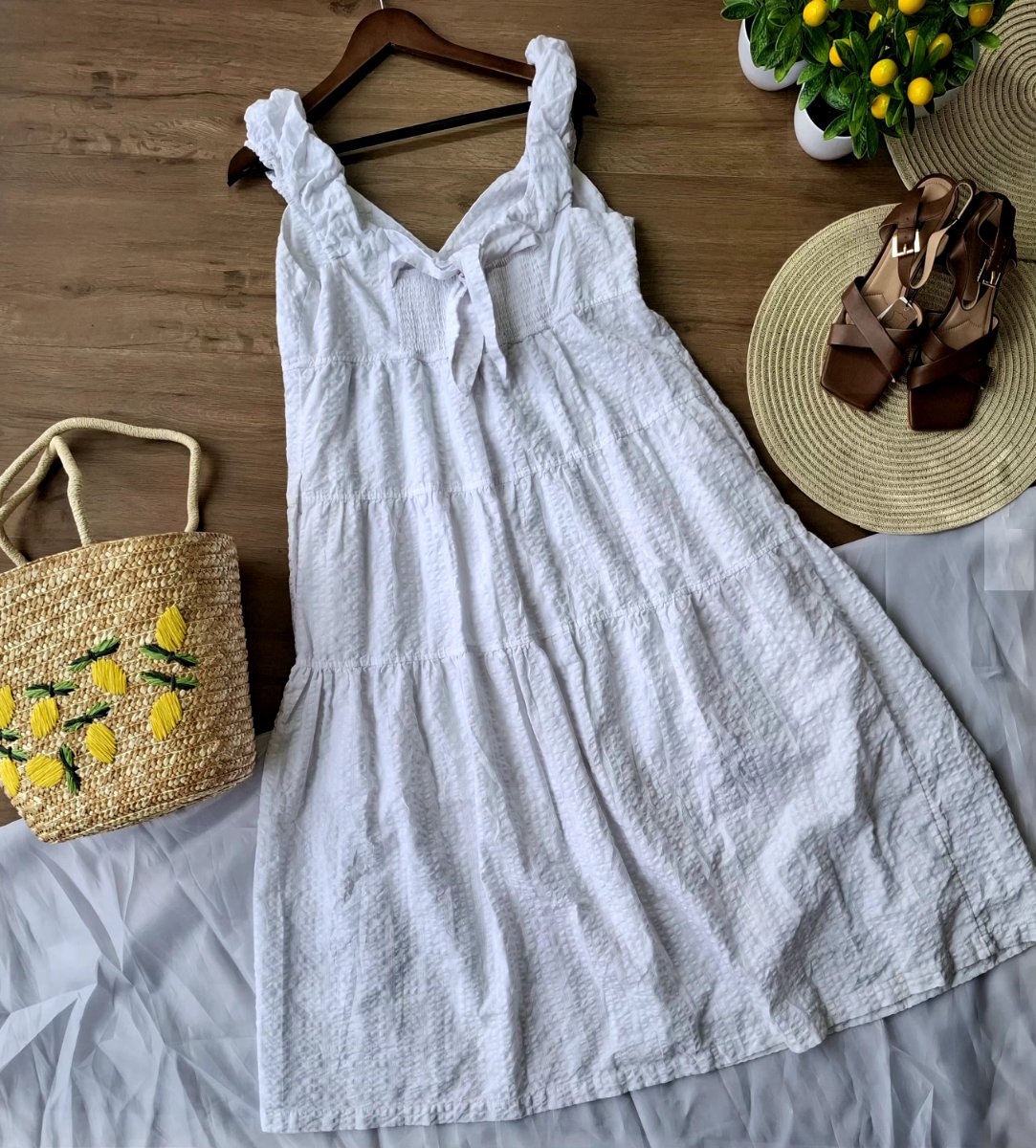 Vestido OLD NAVY Blanco Texturizado — miniatura 5