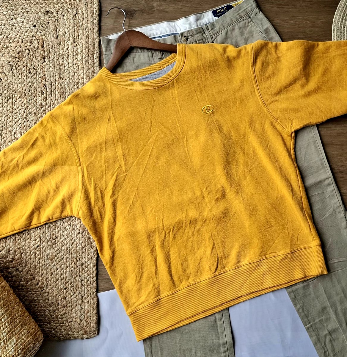 Sudadera CHAMPION Amarillo Mostaza — miniatura 7