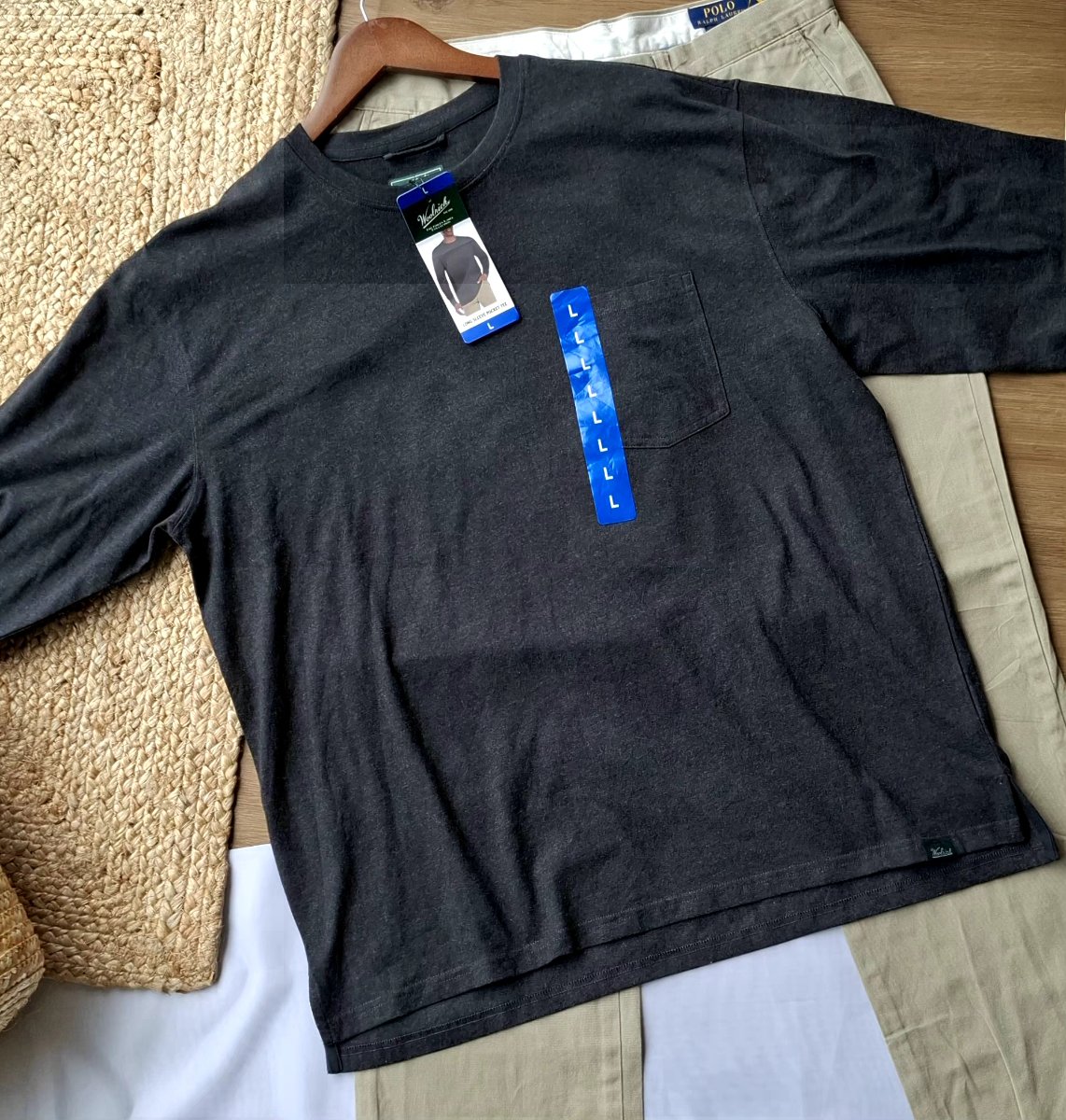 Playera Manga Larga WOOLRICH Gris Jaspe — miniatura 6