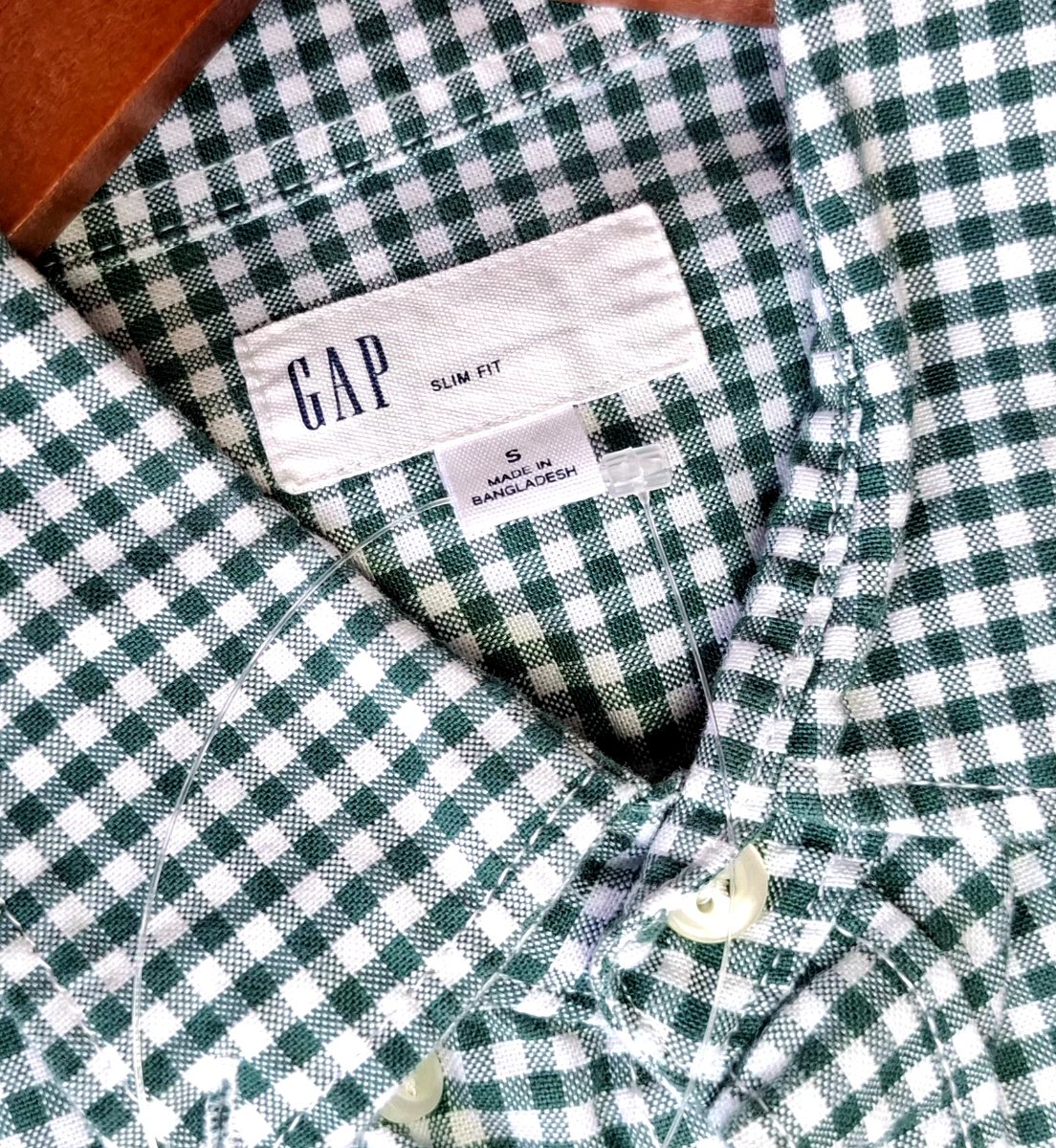 Camisa GAP Slim Fit Cuadros Verde — miniatura 4
