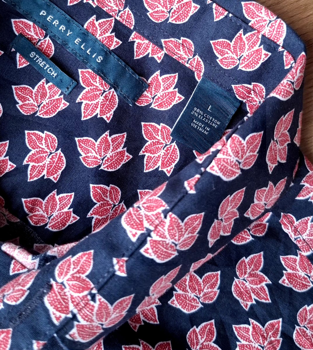 Camisa PERRY ELLIS Stretch Estampado de Hojas — miniatura 4
