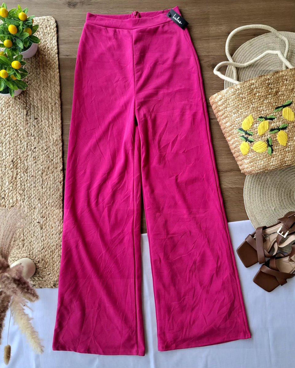 Pantalón Palazzo LULUS Fucsia — miniatura 2