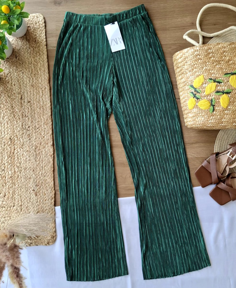 Conjunto ZARA Plisado Verde Esmeralda — miniatura 4