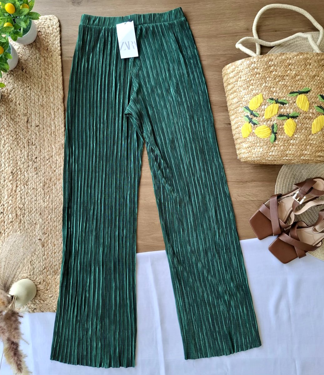 Conjunto ZARA Plisado Verde Esmeralda — miniatura 7