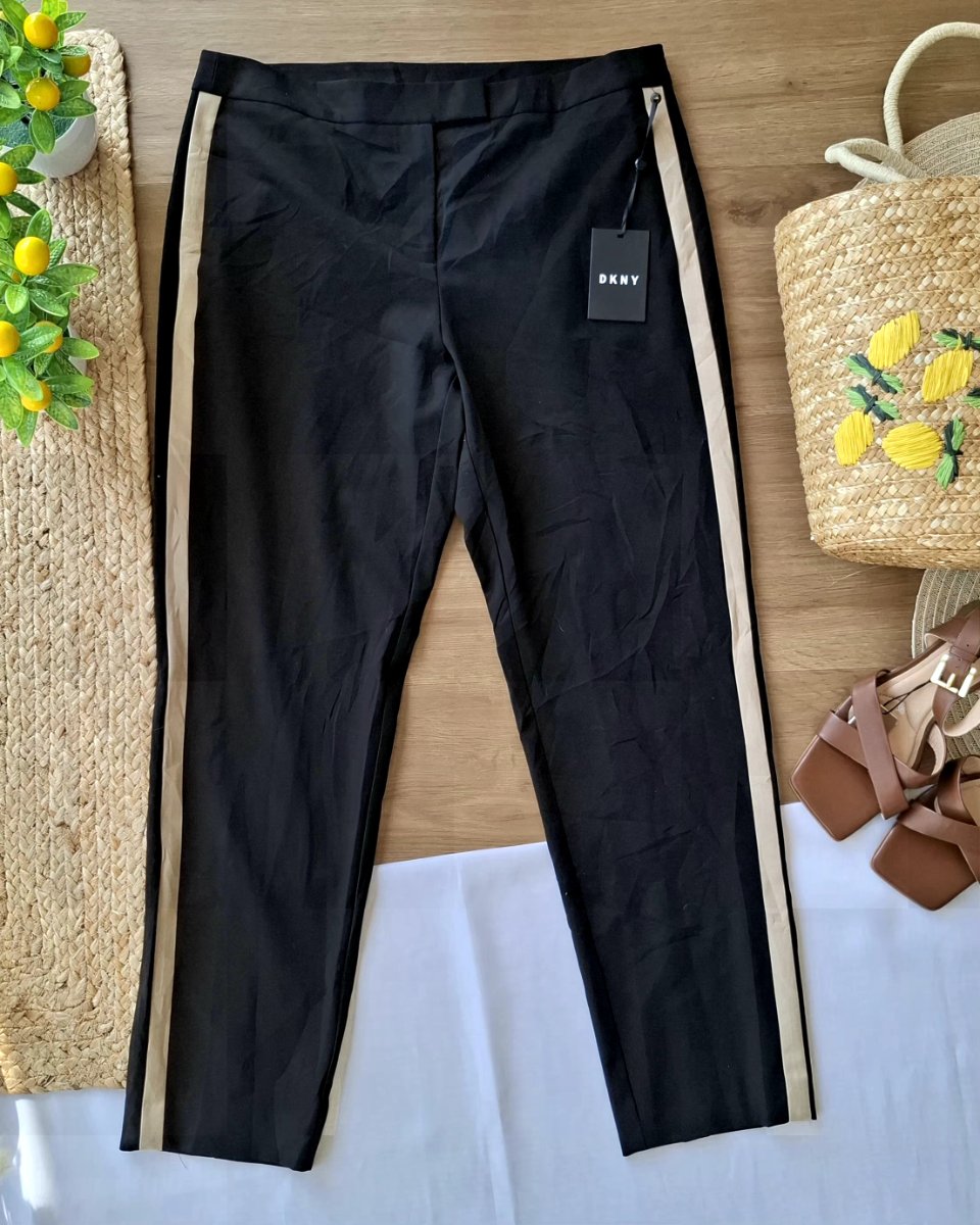 Pantalón DKNY Negro con Franjas Laterales — miniatura 2