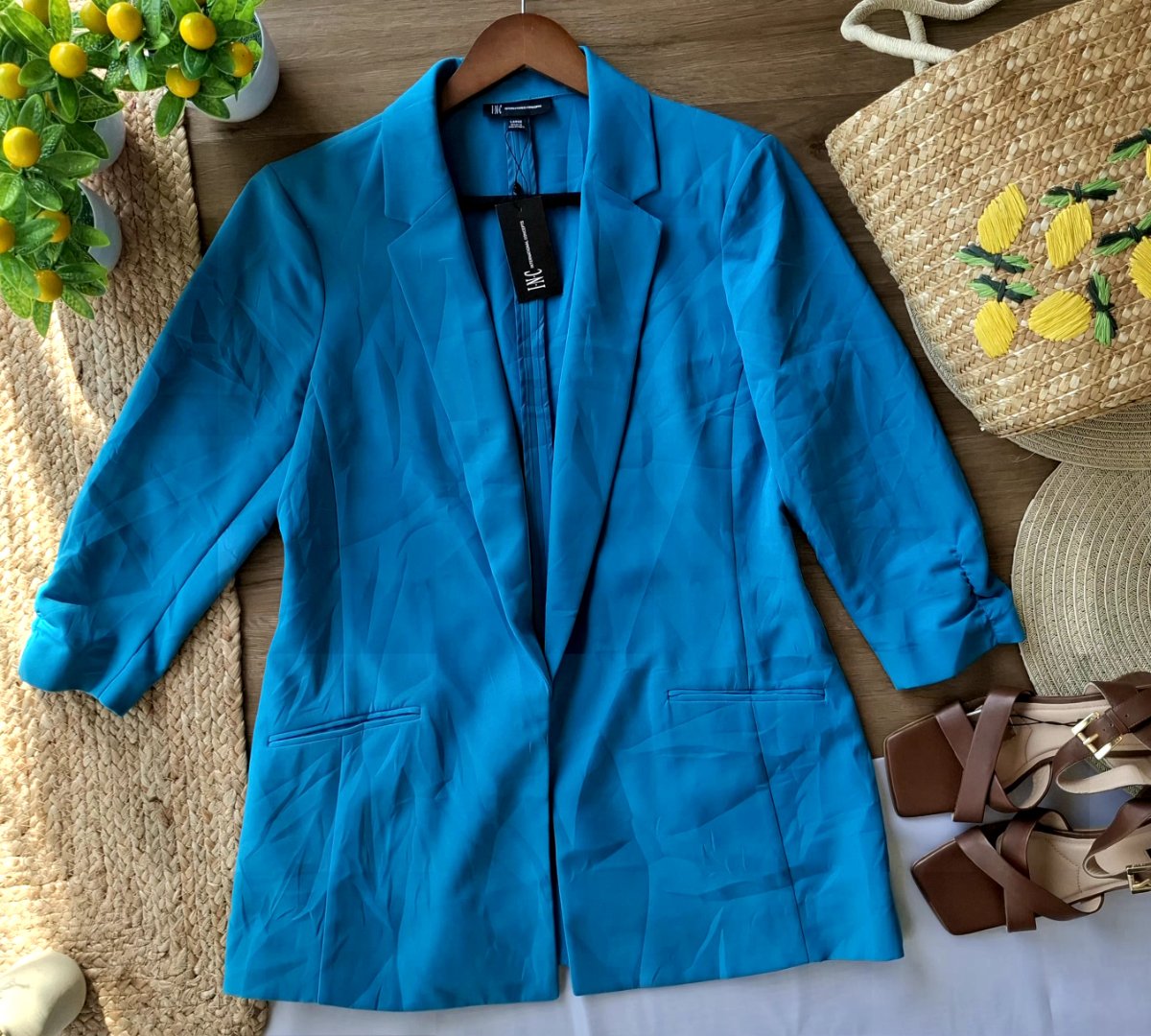 Blazer I.N.C. INTERNATIONAL CONCEPTS Azul Turquesa — miniatura 2