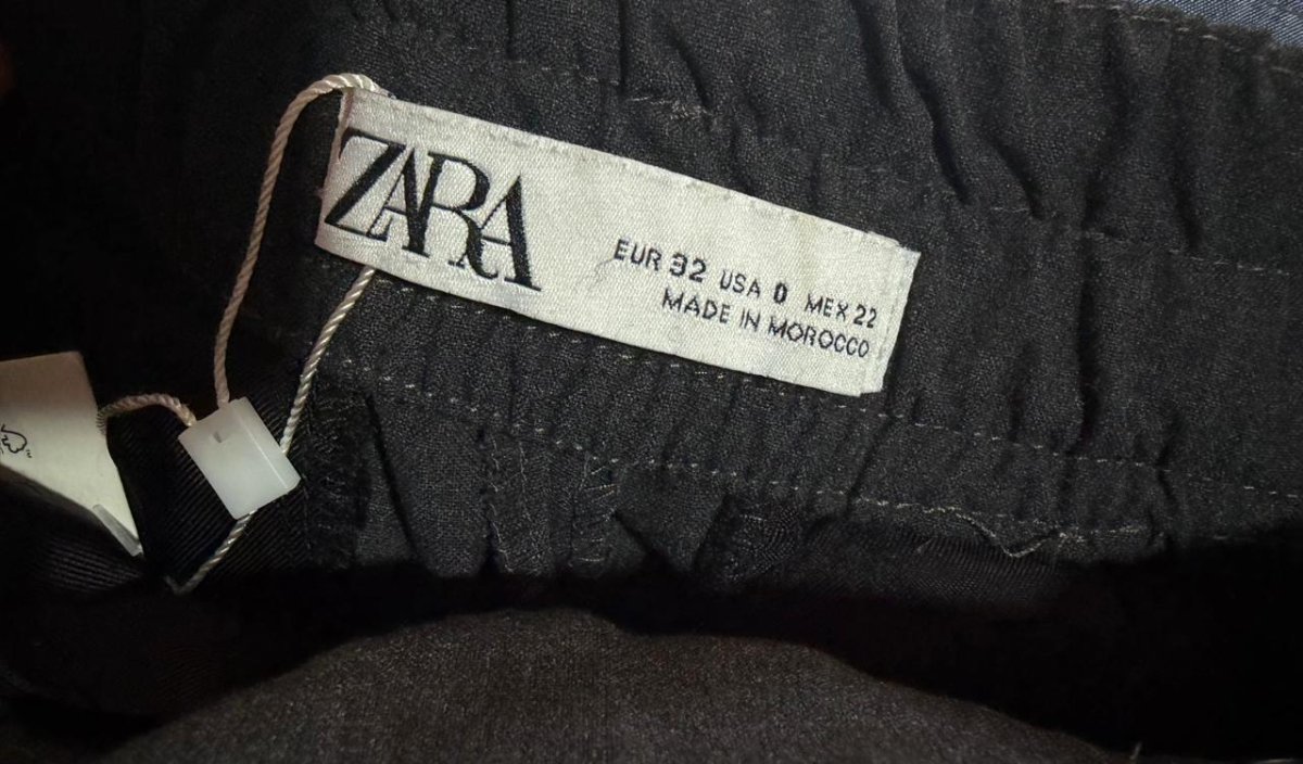 Pantalón ZARA Paperbag Gris Oxford — miniatura 4