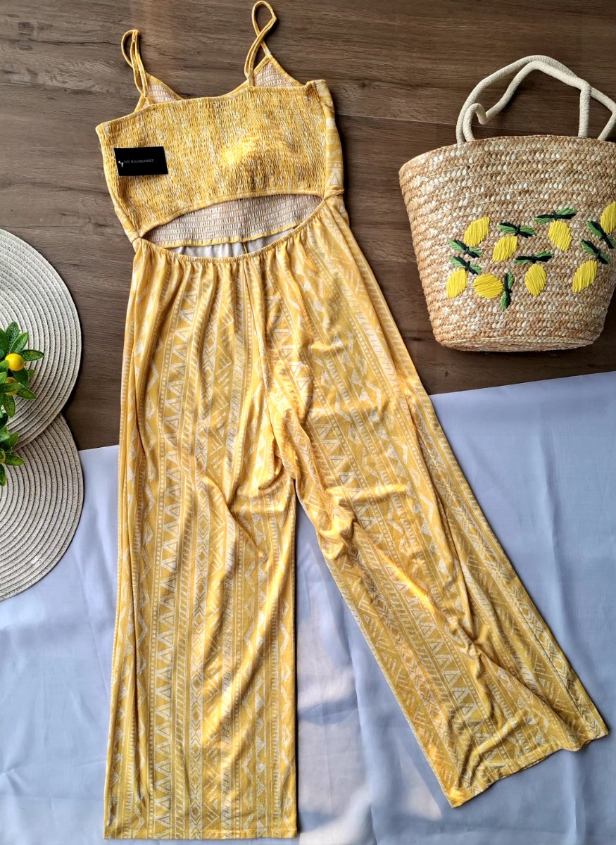 Jumpsuit NO BOUNDARIES Amarillo Estampado — miniatura 3