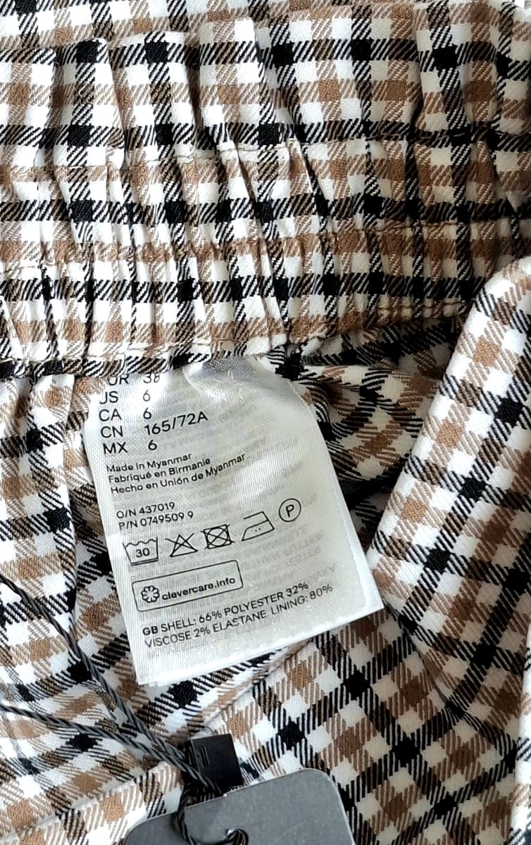 Short H&M Cuadros Beige — miniatura 4
