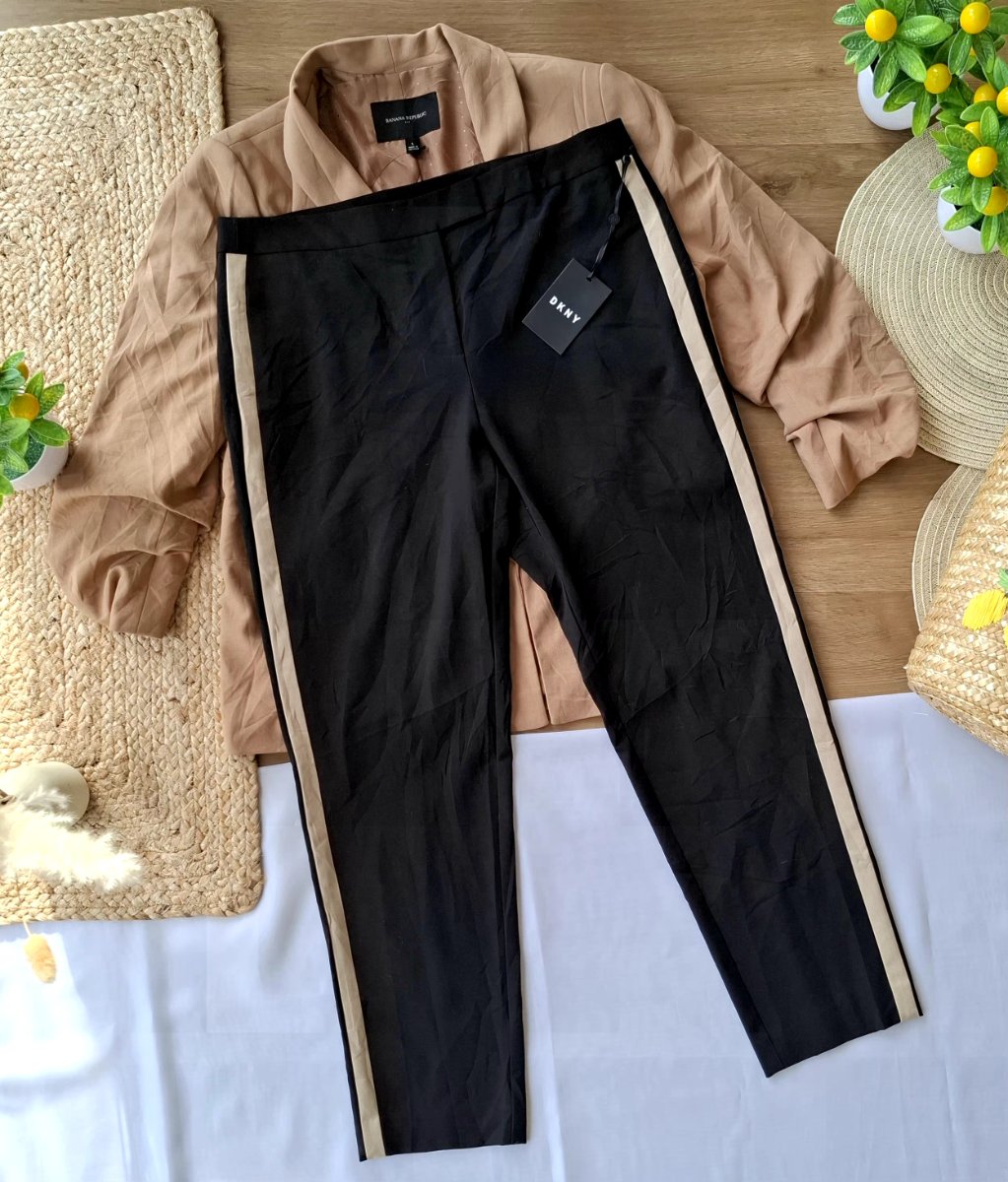 Pantalón DKNY Negro con Franjas Laterales — miniatura 6