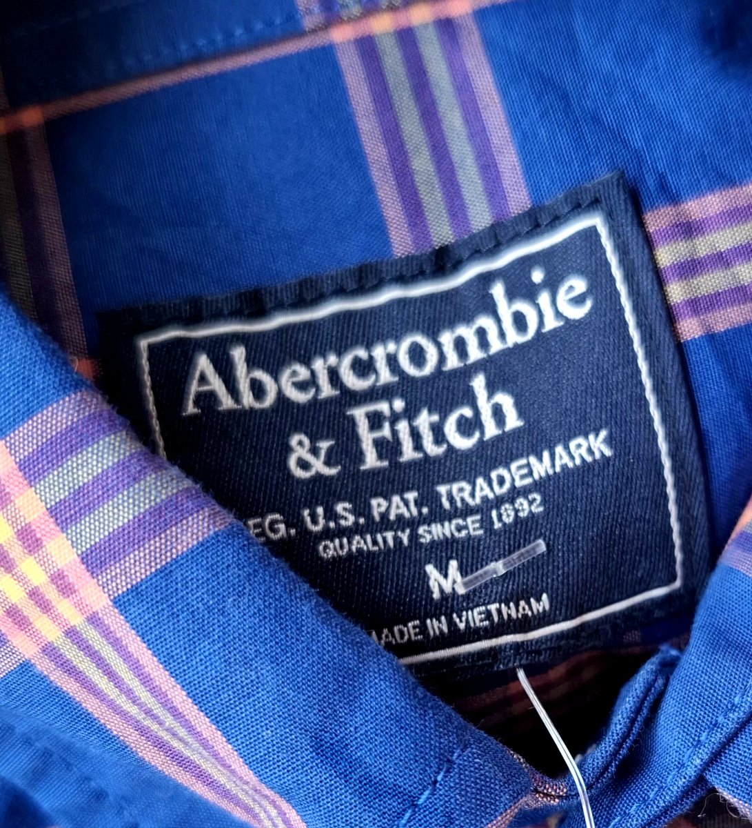 Camisa ABERCROMBIE & FITCH Cuadros Azul y Naranja — miniatura 5
