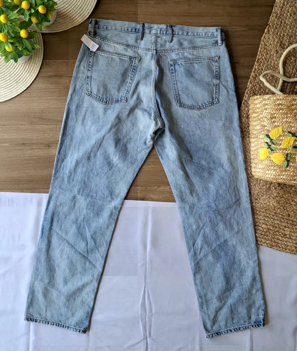 Jeans GAP Relaxed Straight Azul Claro — miniatura 3
