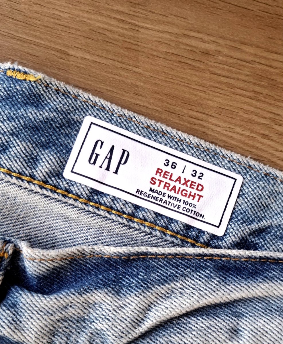 Jeans GAP Relaxed Straight Azul Claro — miniatura 4