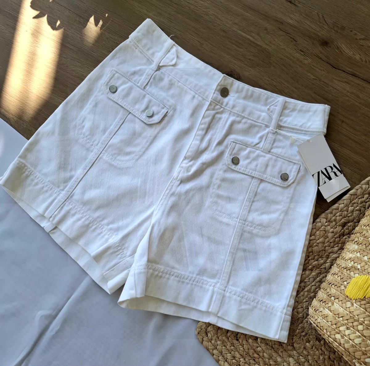 Short ZARA Cargo Blanco — miniatura 5