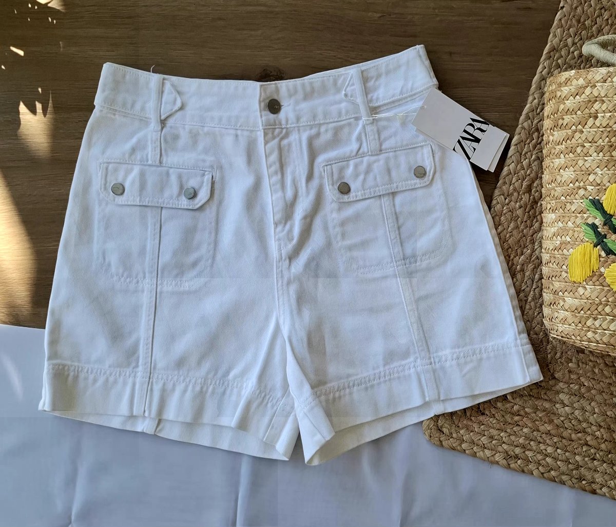 Short ZARA Cargo Blanco — miniatura 2