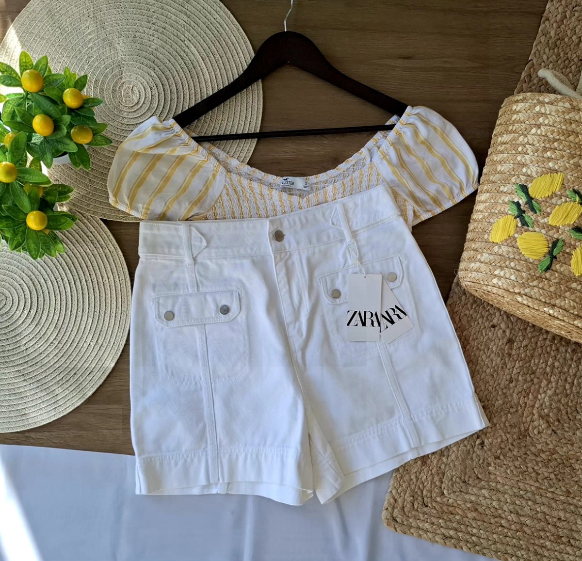 Short ZARA Cargo Blanco — miniatura 6