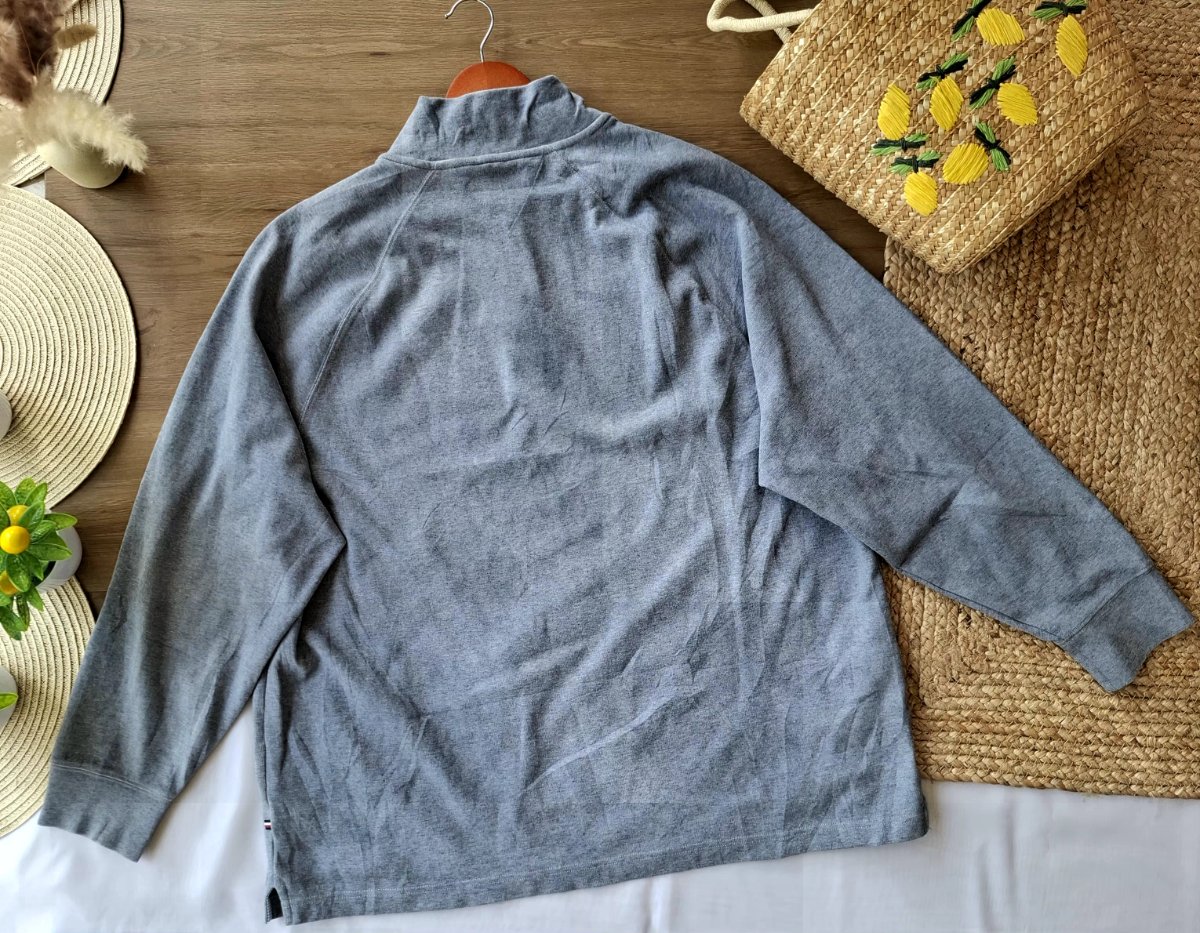 Suéter TOMMY HILFIGER Quarter-Zip Gris — miniatura 4