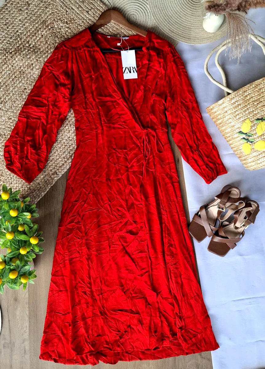 Vestido ZARA Cruzado Rojo — miniatura 2