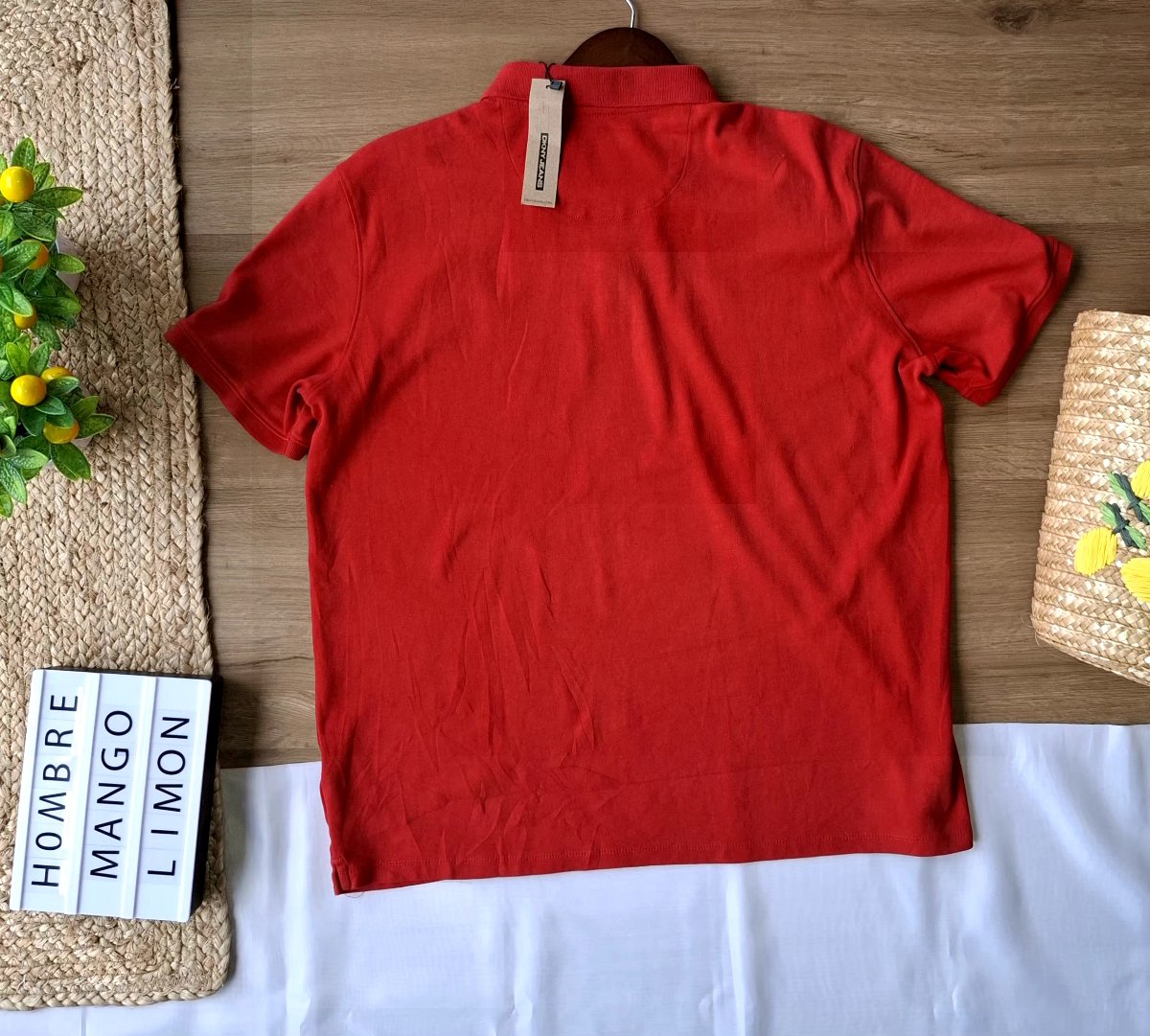Playera Polo DKNY Roja Classic — miniatura 3
