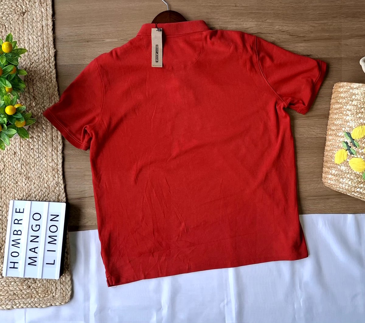 Playera Polo DKNY Roja Classic — miniatura 5