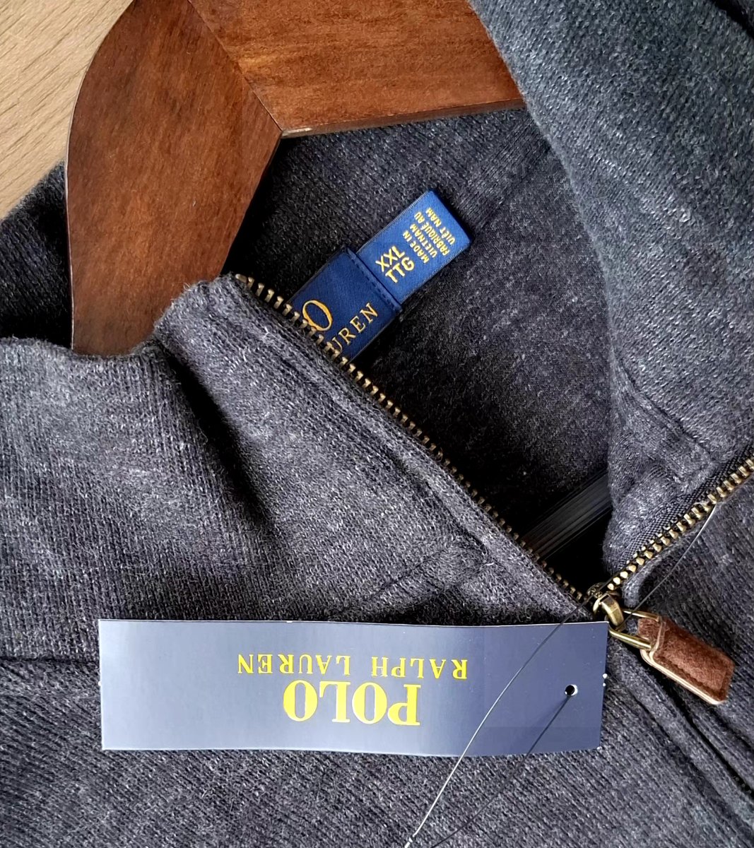 Suéter POLO RALPH LAUREN Quarter-Zip Gris Oxford — miniatura 4
