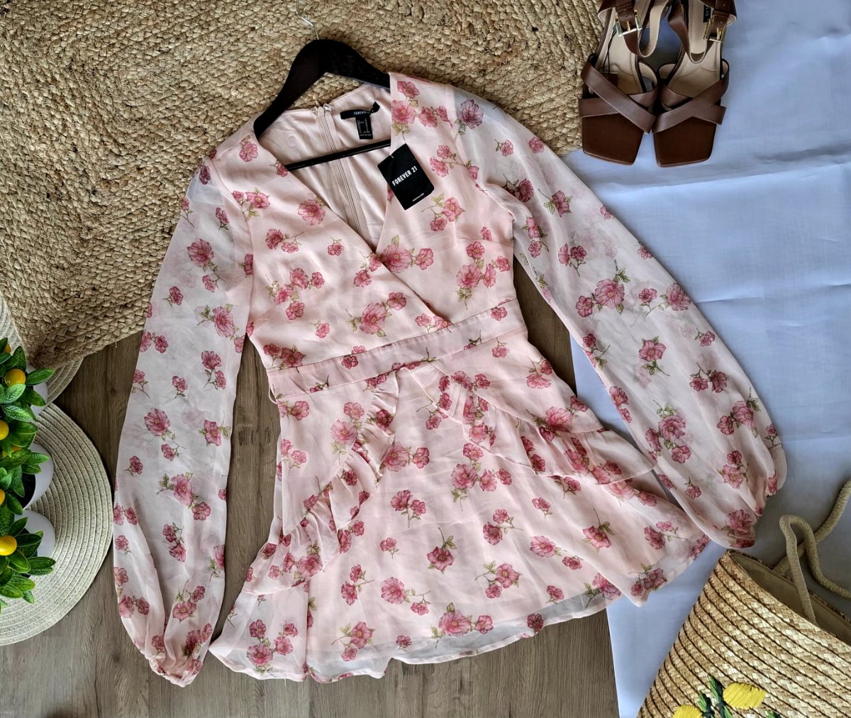 Vestido FOREVER 21 Rosé Garden — miniatura 2