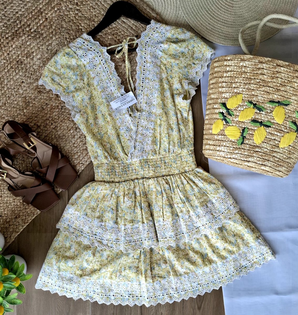 Vestido AMERICAN EAGLE Lemon Lace Bloom — miniatura 3