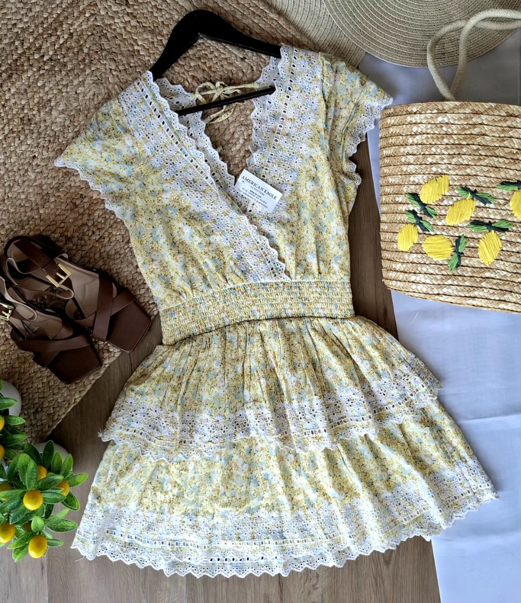 Vestido AMERICAN EAGLE Lemon Lace Bloom — miniatura 2