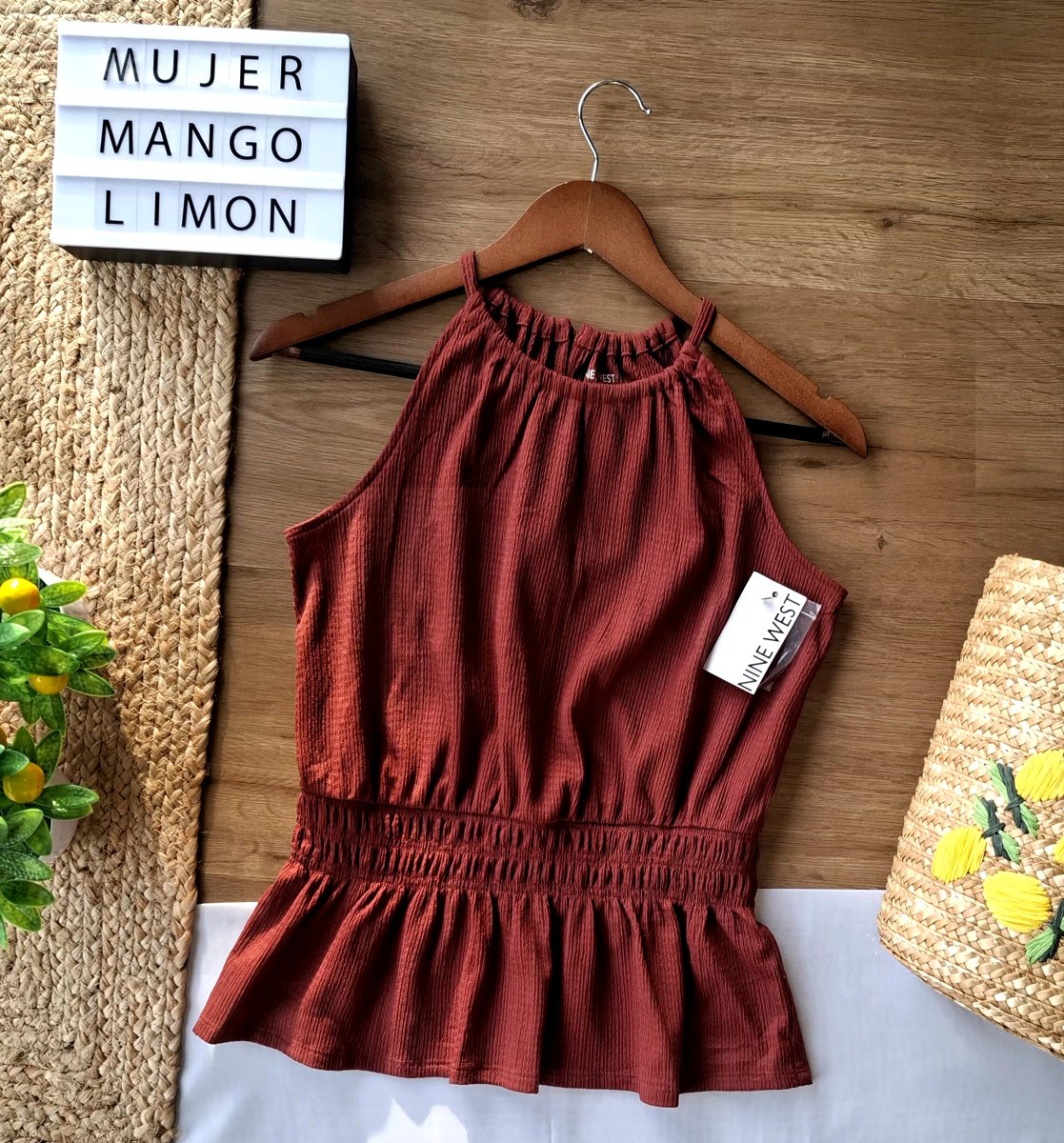 Blusa Halter NINE WEST Terracota — miniatura 2