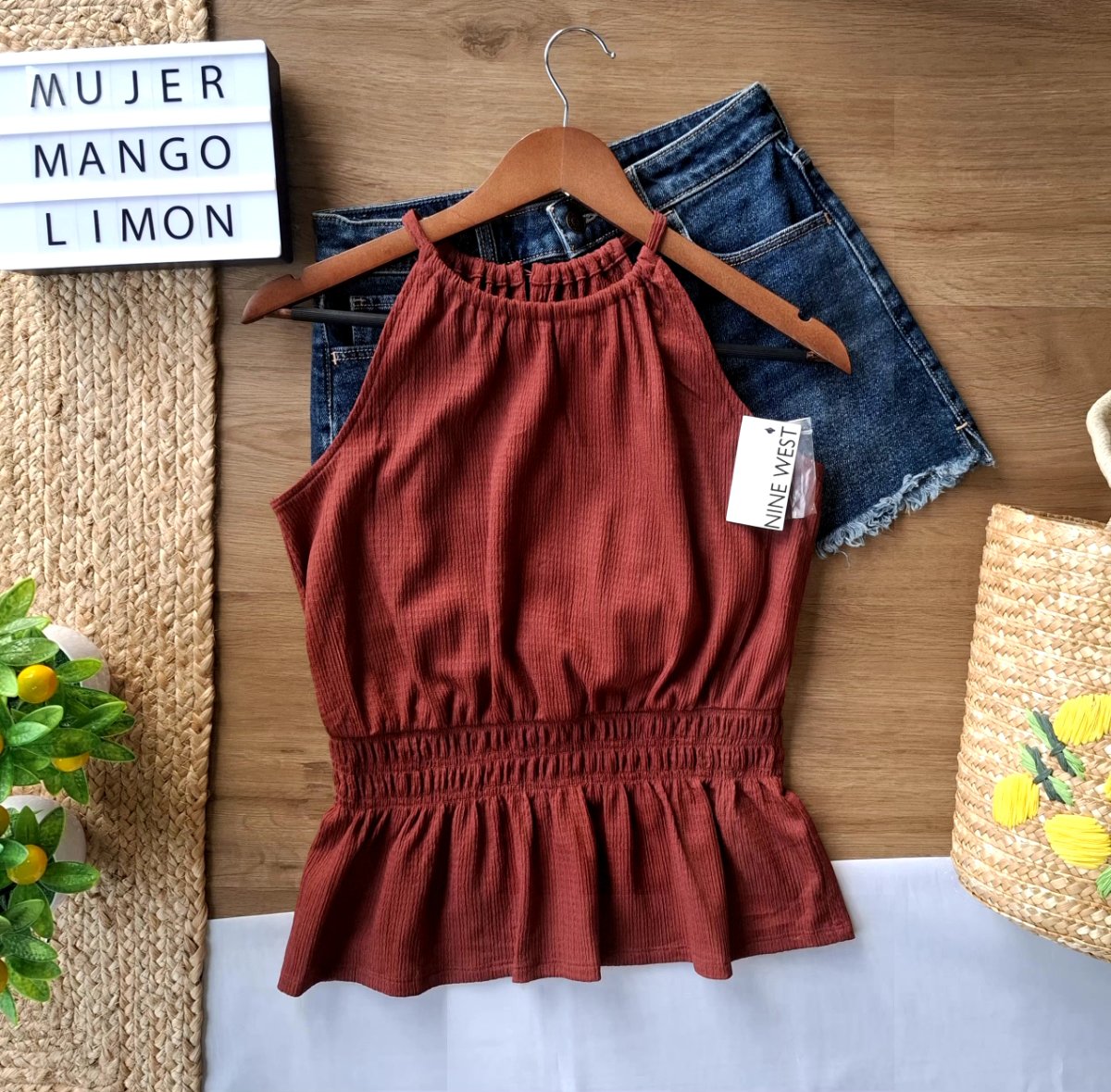 Blusa Halter NINE WEST Terracota — miniatura 5