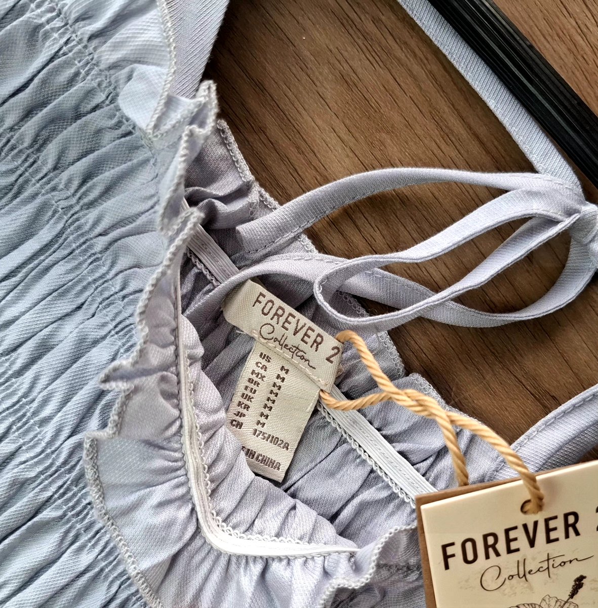 Blusa Smock FOREVER 21 Gris Perla — miniatura 4