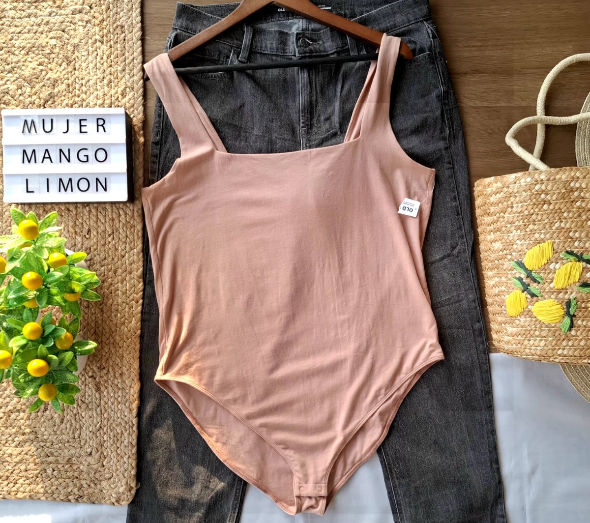 Body OLD NAVY Rosa Nude Escote Cuadrado — miniatura 5
