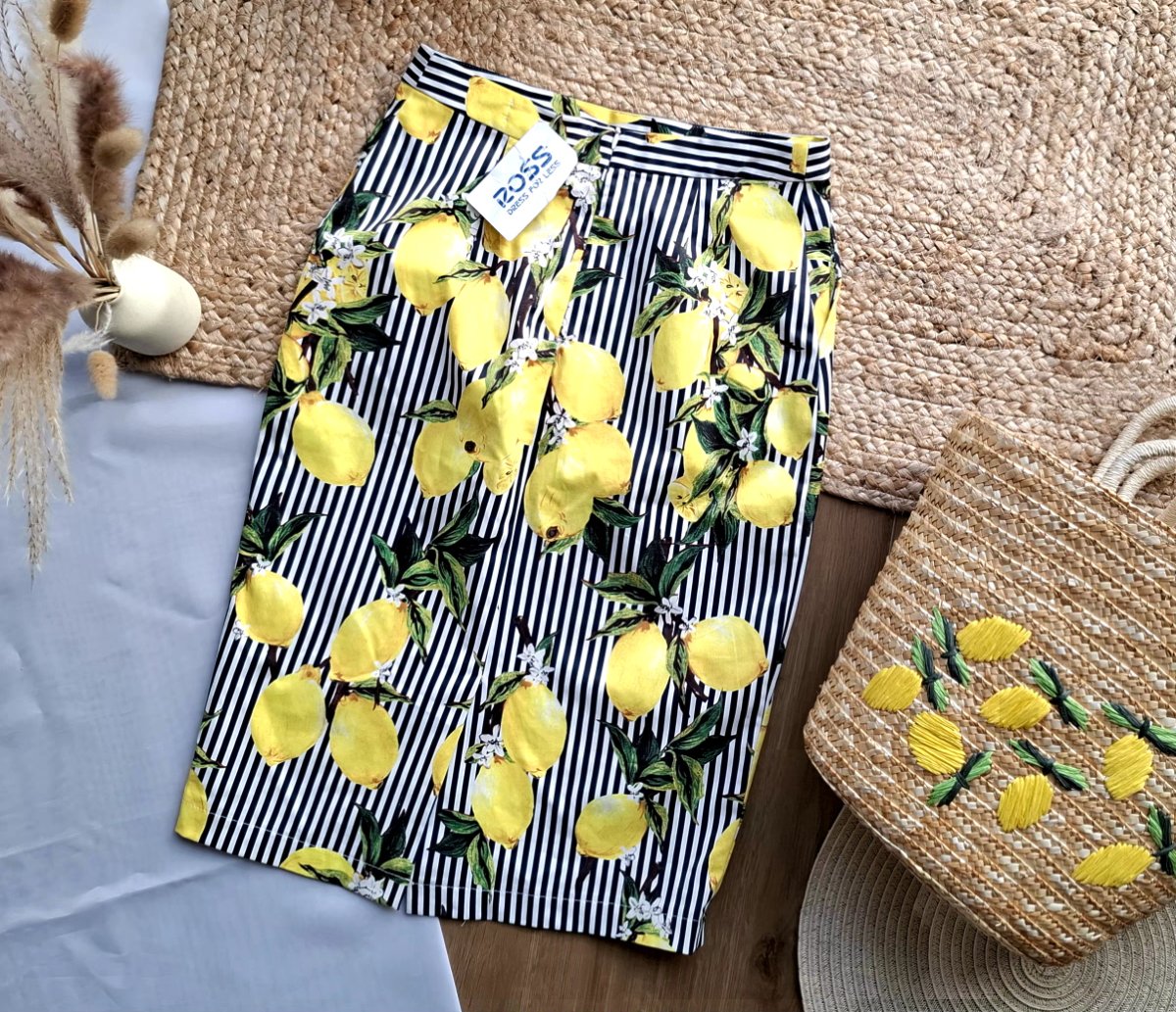 Falda Lápiz Lemon Stripes — miniatura 6