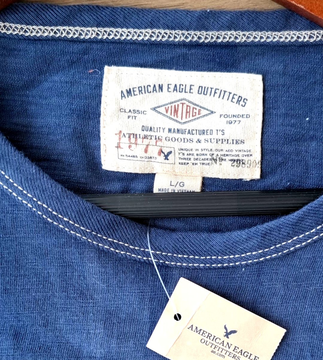 Playera AMERICAN EAGLE Vintage Azul — miniatura 4