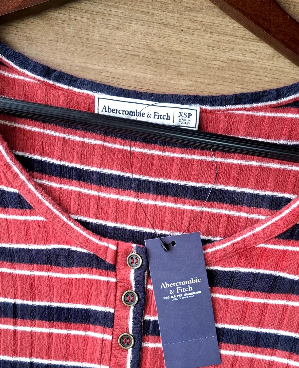 Vestido ABERCROMBIE & FITCH Rayas Carmesí — miniatura 3