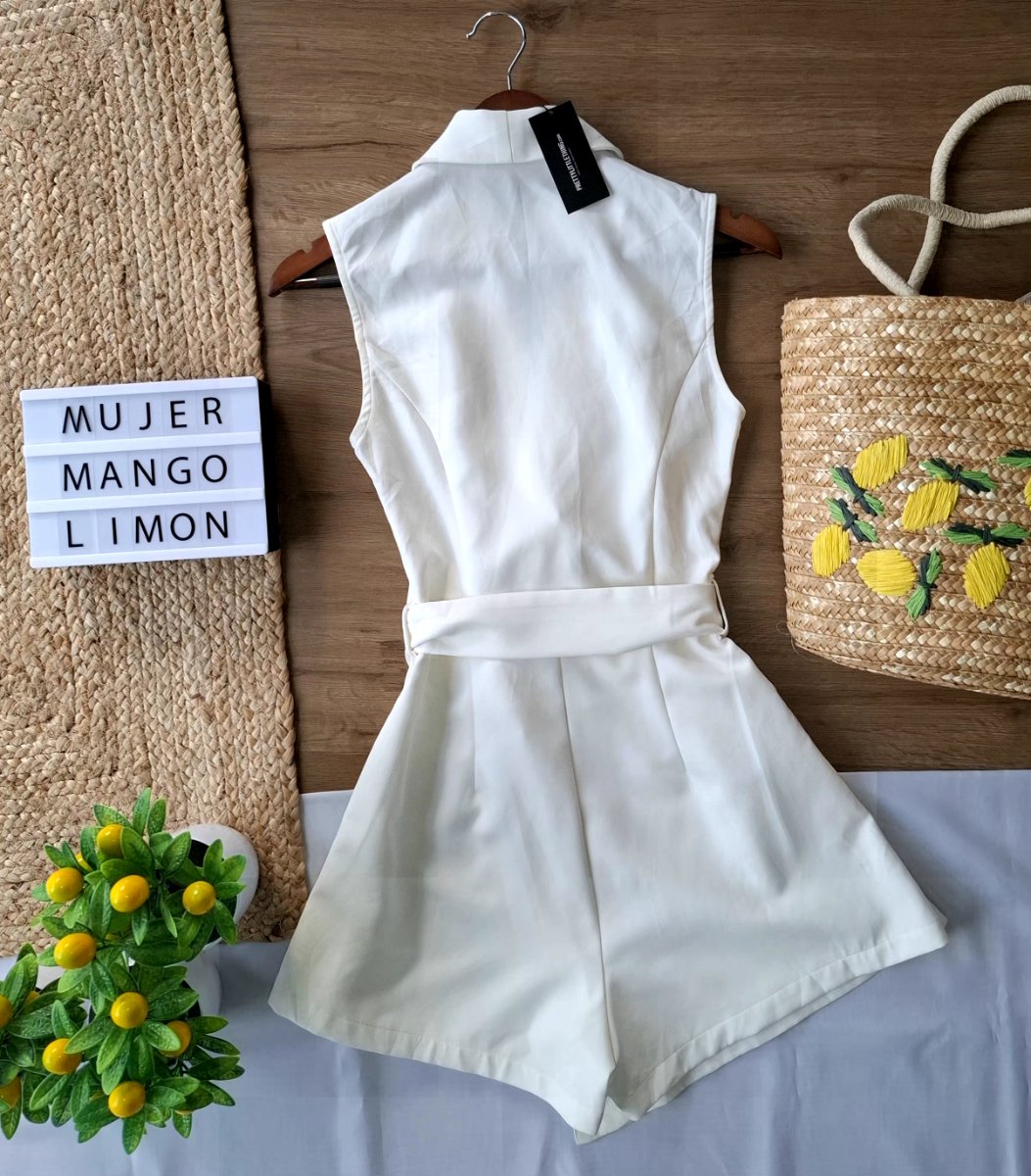 Enterizo PRETTYLITTLETHING Elegancia Marfil — miniatura 3