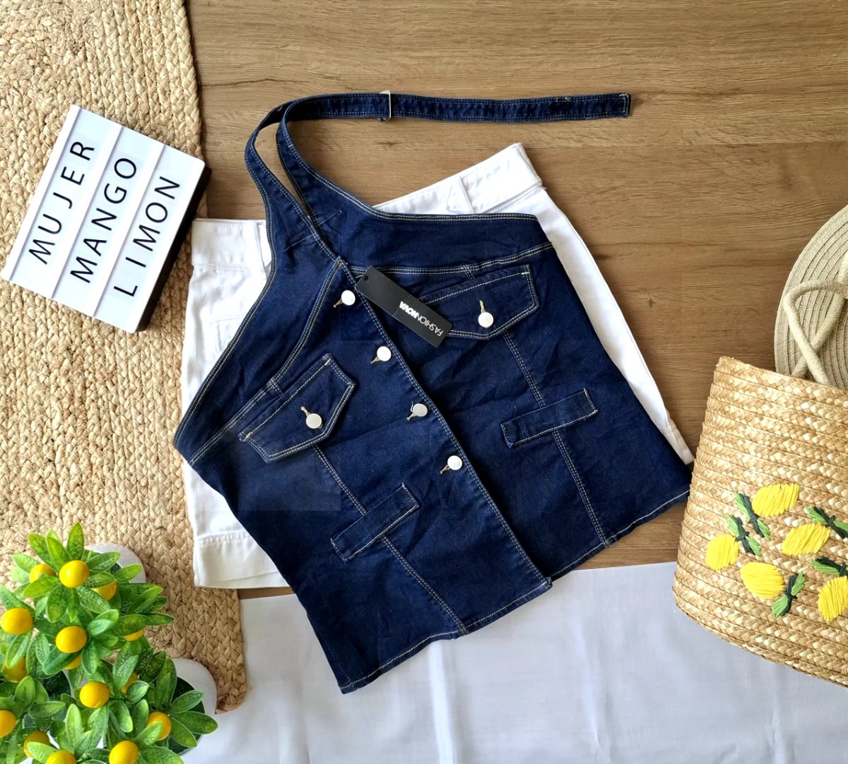 Blusa FASHION NOVA Denim Corset — miniatura 5