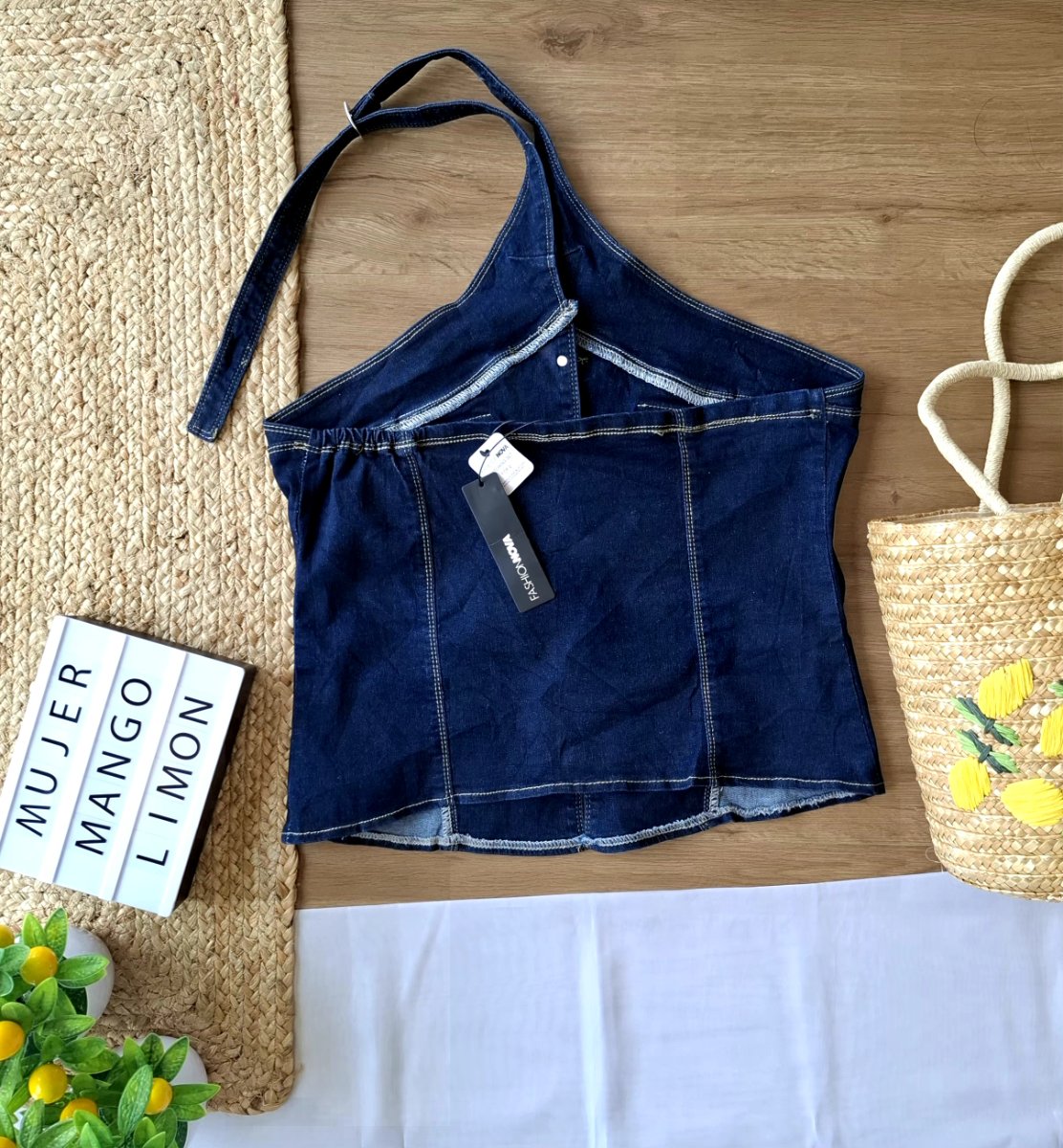 Blusa FASHION NOVA Denim Corset — miniatura 3