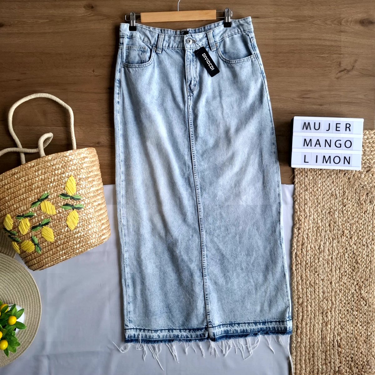 Falda Denim DIVIDED Blue Revival — miniatura 3