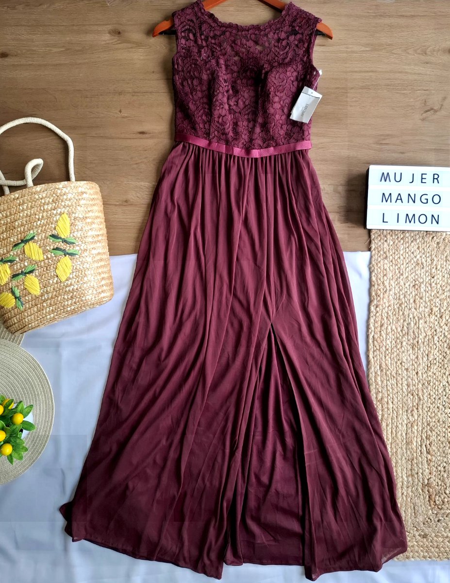Vestido DAVID'S BRIDAL Bordeaux Romance — miniatura 2