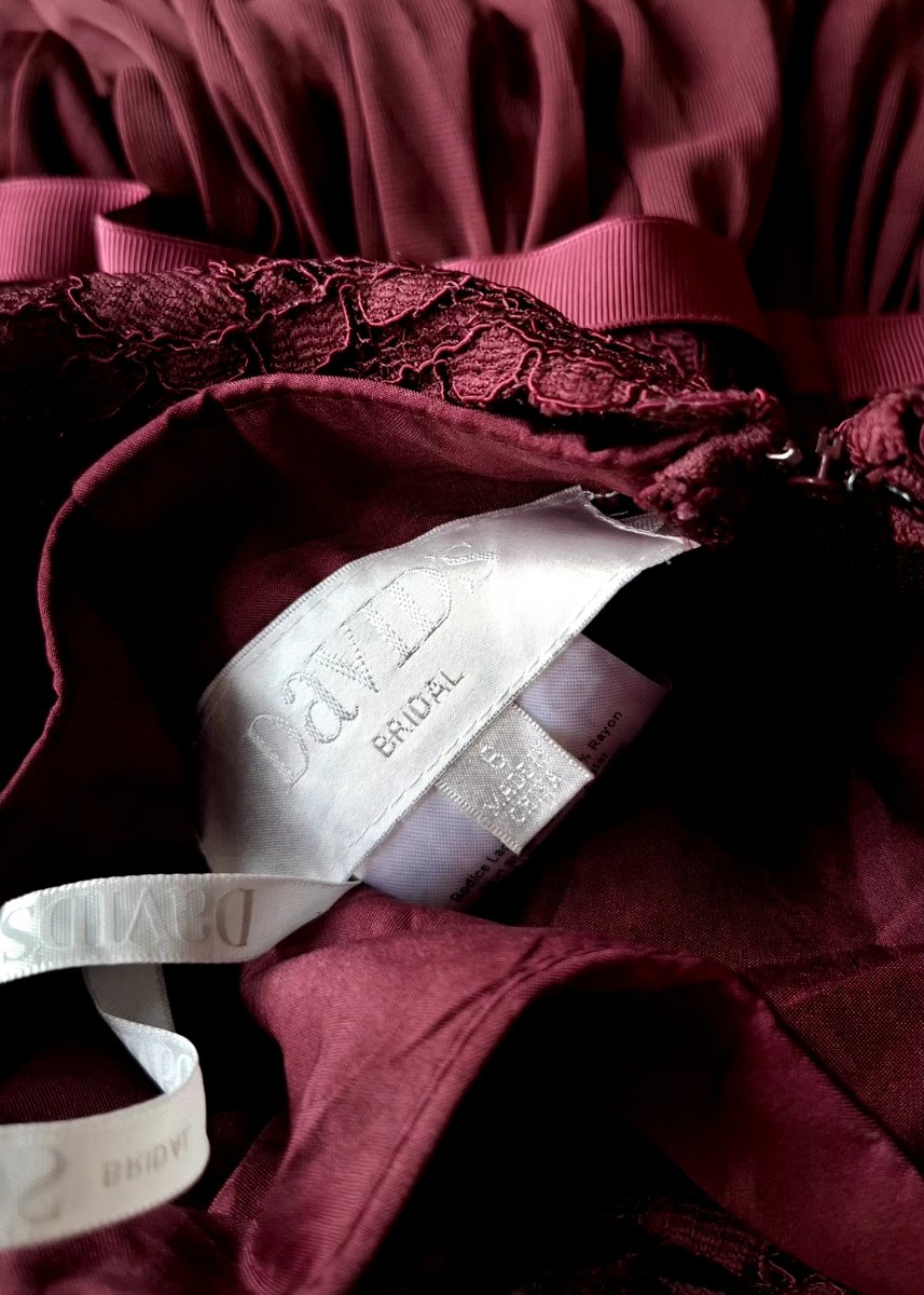 Vestido DAVID'S BRIDAL Bordeaux Romance — miniatura 4