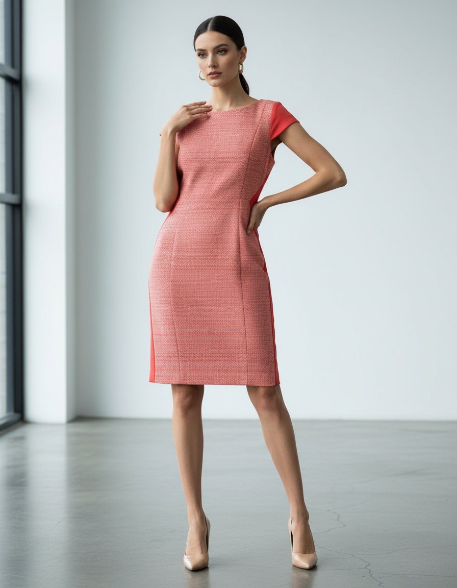 Vestido TAHARI salmon