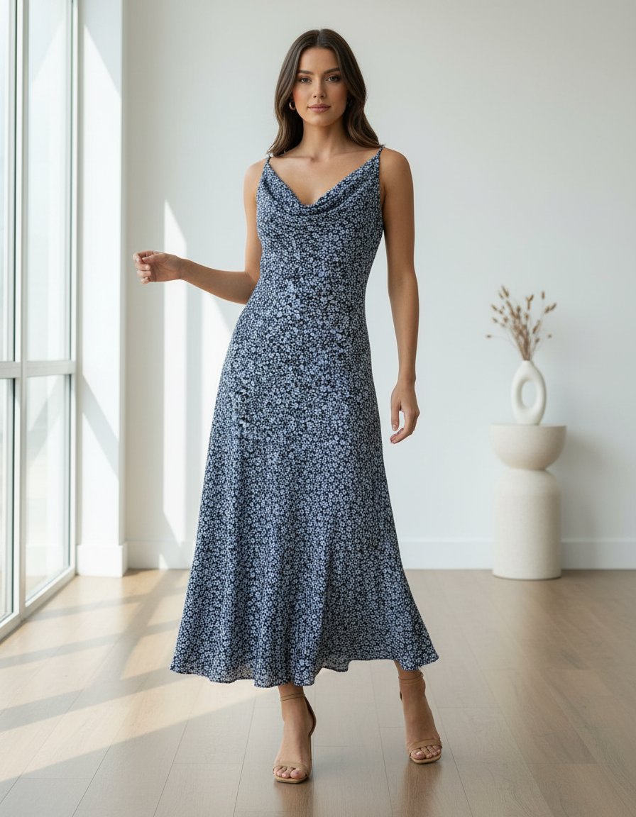 Vestido Abercrombie & Ficth Azul flroreadito