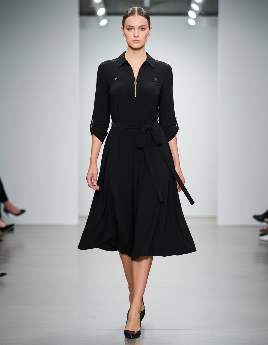 Vestido ANNE KLEIN Negro Formal