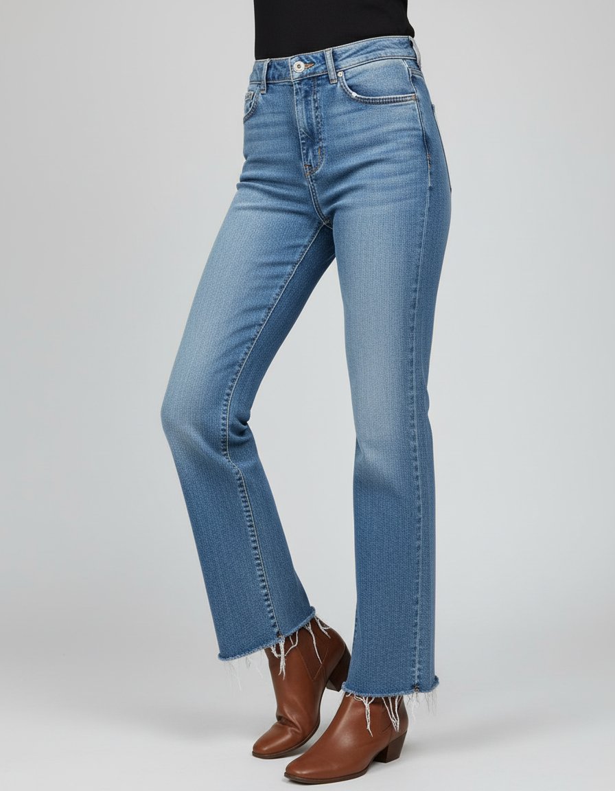 Jeans ZARA Corte Recto Azul Denim Claro — miniatura 5