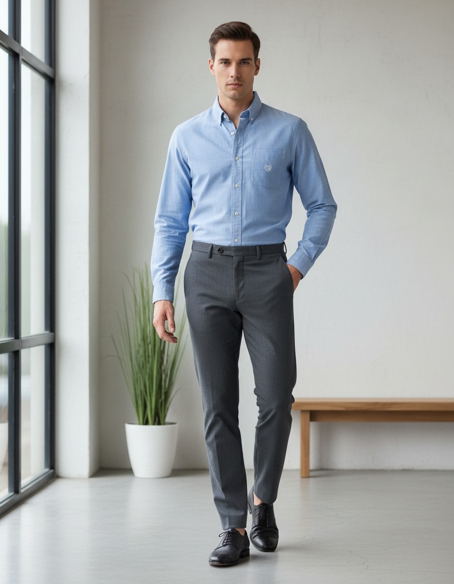 Camisa Oxford Azul Cielo CHAPS — miniatura 5