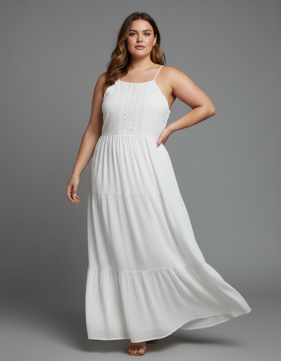Vestido Maxi LULUS Blanco Boho