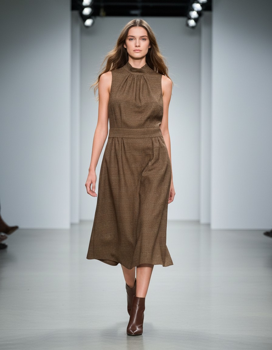 Vestido MICHAEL KORS Cuadros Café